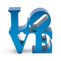 Love in Blue Block Letters
